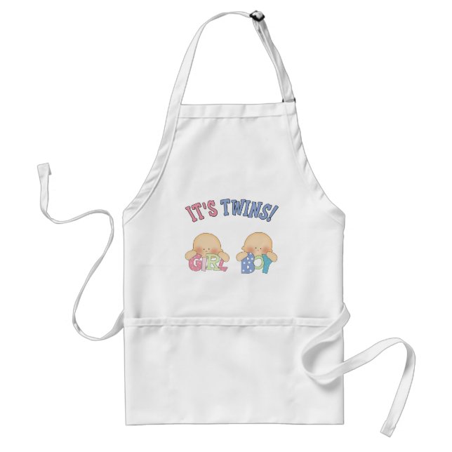 ITS TWINS (Boy Girl) Adult Apron (Front)