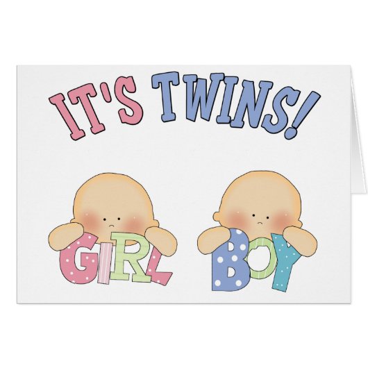 ITS TWINS (Boy Girl) Cards (Front Horizontal)