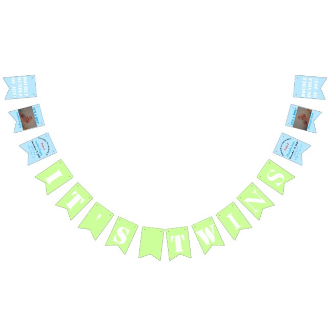 It's Twins Boy's Bunting Banner (All)