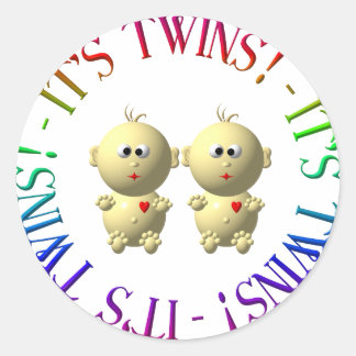 It's twins! classic round sticker