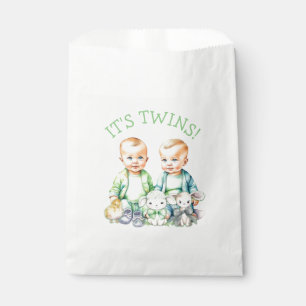 It's Twins! Cute boy twins Baby Shower Favor Bag
