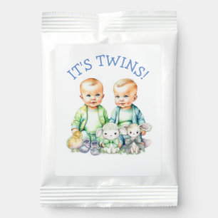 It's Twins! Cute boy twins Baby Shower Favors Lemonade Drink Mix