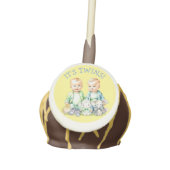 It's Twins! Cute boy twins Baby Shower Treats Cake Pops (Front)