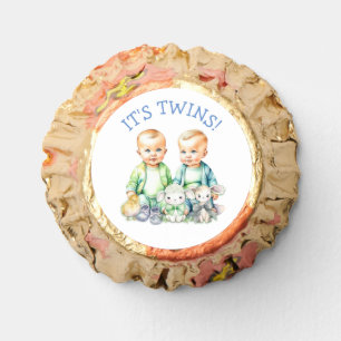 It's Twins! Cute boy twins Baby Shower Treats Reese's Peanut Butter Cups