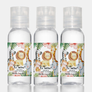 It's Twins   Cute Safari Animals Baby Shower Hand Sanitizer