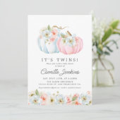 It's Twins Fall Girl and Boy Baby Shower Invitation (Standing Front)