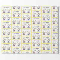 It's A Boy Girl Twin Baby Shower Wrapping Paper, Zazzle