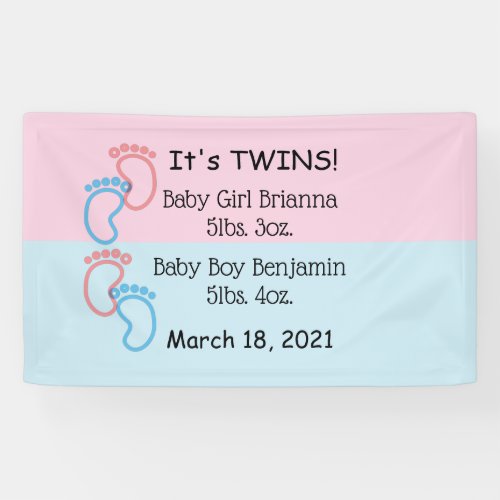 Its Twins Indoor Baby Banner