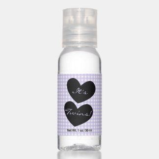 It's Twins Lavender Gingham with Heart Icon Hand Sanitizer
