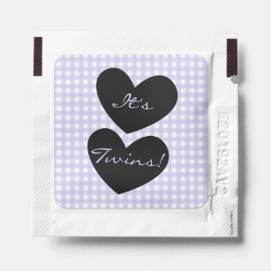 It's Twins Lavender Gingham with Heart Icon Hand Sanitizer Packet