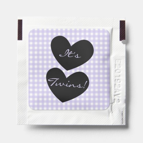 Its Twins Lavender Gingham with Heart Icon Hand Sanitizer Packet