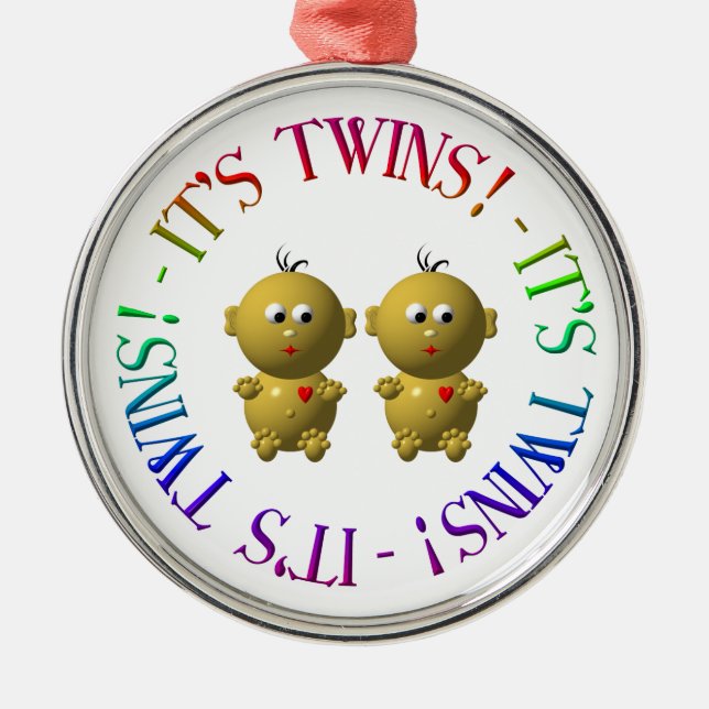 It's twins! metal ornament (Front)