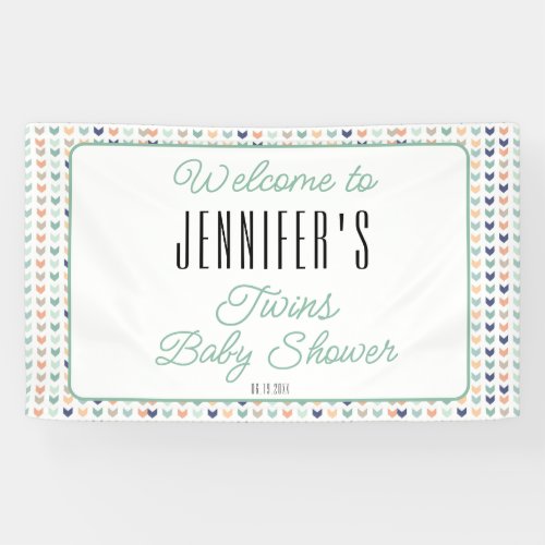 Its Twins Modern Twins Baby Shower Welcome Banner