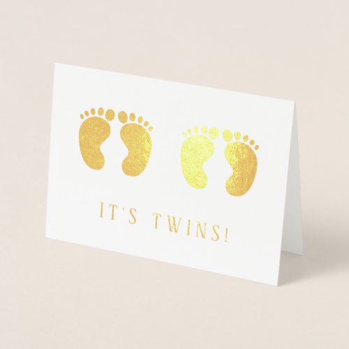 Its Twins New baby Gold Foil Card