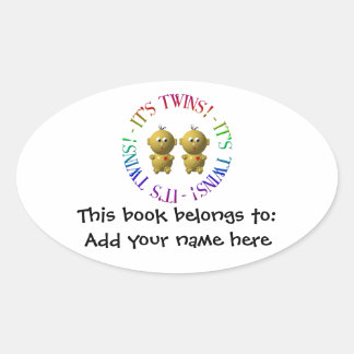 It's twins! oval sticker