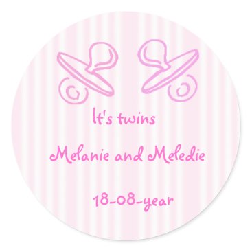 It's twins pacifier classic round sticker