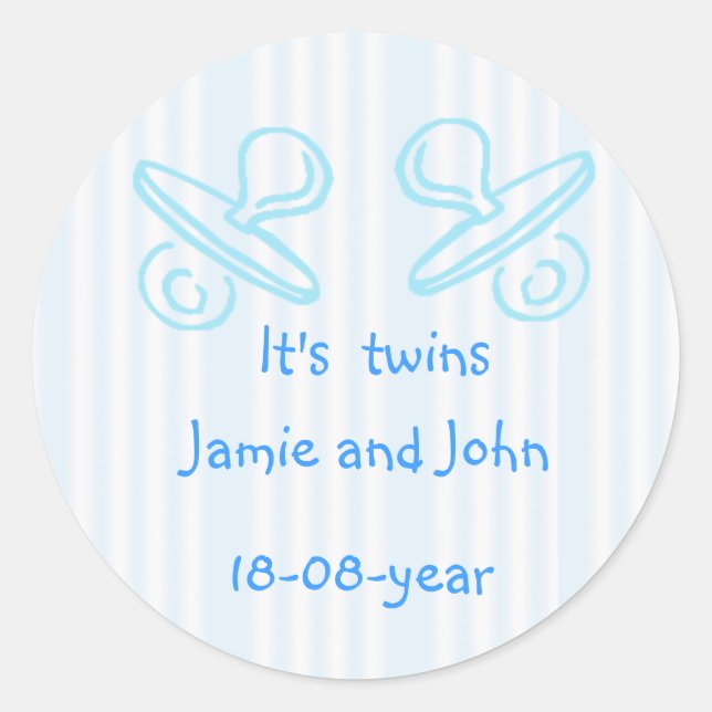 It's twins pacifier classic round sticker (Front)