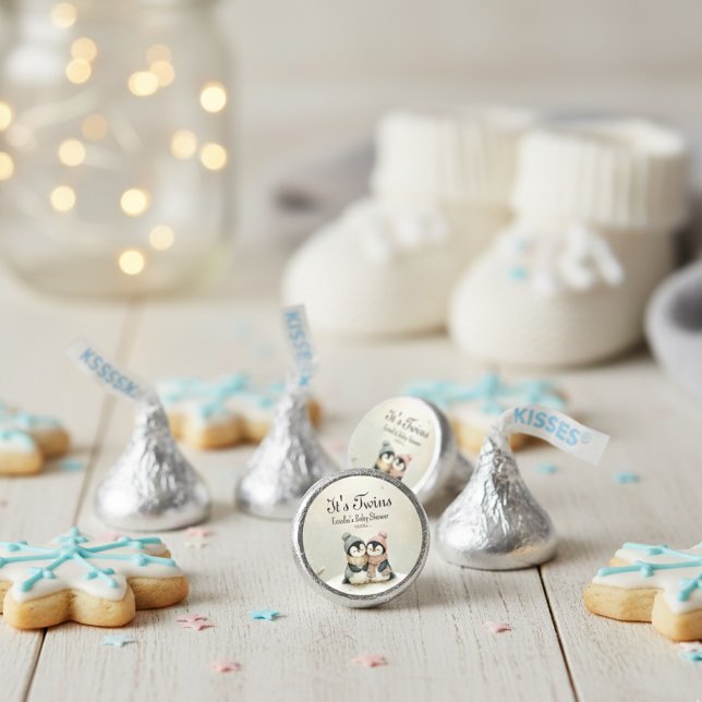 Its Twins Penguin Winter Wonderland Baby Shower  Hershey®'s Kisses® (Creator Uploaded)