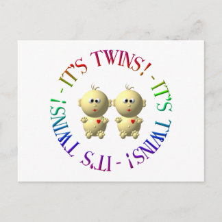 It's twins! postcard