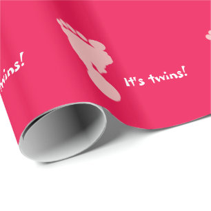It's Twins Rose Footprints Wrapping Paper