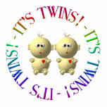 It's twins! statuette<br><div class="desc">This design is perfect for pregnancy or birth announcements, birthdays, special occasions and so much more! Feel free to add your own names, dates, and other information!</div>