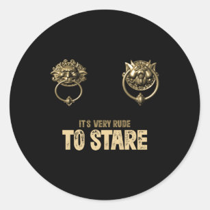 It'S Very Rude To Stare Labyrinth Door Knocker Classic Round Sticker