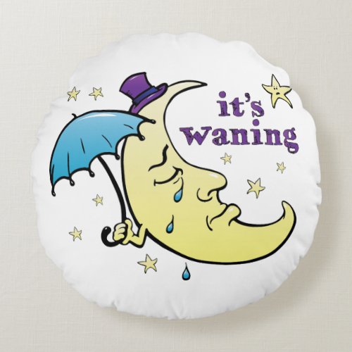 Its Waning Round Throw Pillow