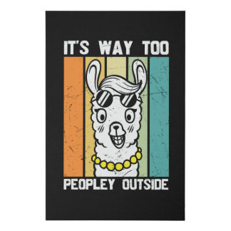 Its Way Too Peopley Outside Cute Llama Faux Canvas Print