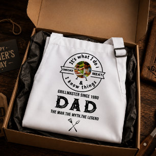 It's What I Do I Smoke Meat Funny Dad Photo Adult Apron