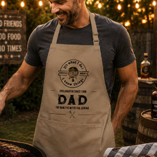 It's What I Do I Smoke Meat Funny Dad Photo Adult Apron