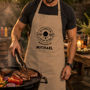 It's What I Do I Smoke Meat & I Know Things Funny Adult Apron