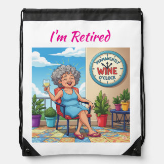 It's Wine O'Clock Drawstring Bag