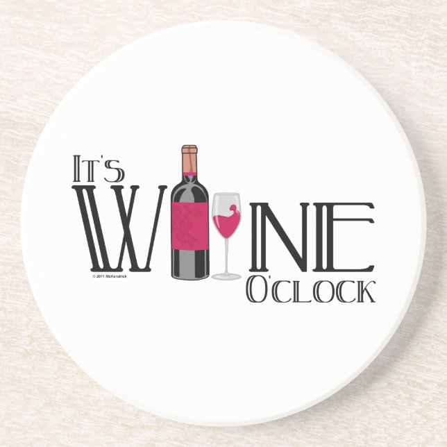 It's Wine O'clock Drink Coaster (Front)
