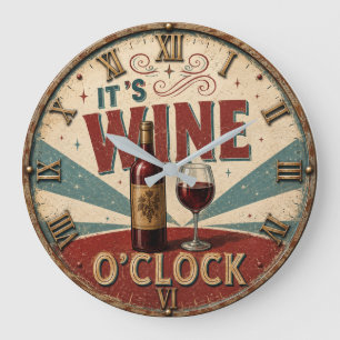 It's Wine O'Clock Large Clock
