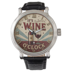 It's Wine O'Clock Rustic Home Bar Watch