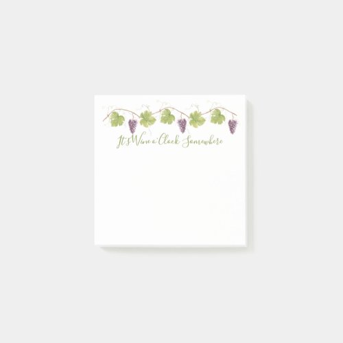 Its Wine oClock Somewhere _ Purple Grapes Post_it Notes