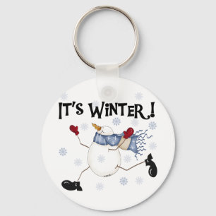 It's  Winter Snowman Tshirts and Gifts Keychain