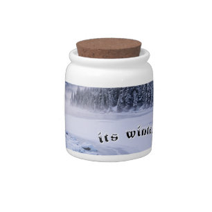 "Its Winter!" Snowy Mountain Candy Jar