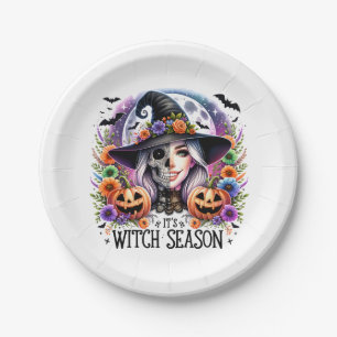 It's Witch Season Round Paper Plates