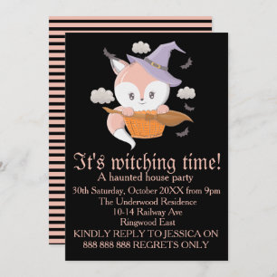 IT'S WITCHING TIME HALLOWEEN PARTY INVITATION