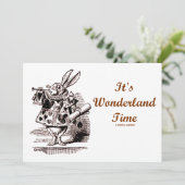 It's Wonderland Time White Rabbit With Trumpet (Standing Front)