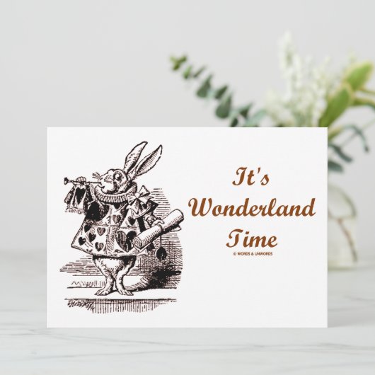 It's Wonderland Time White Rabbit With Trumpet (Standing Front)