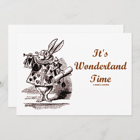 It's Wonderland Time White Rabbit With Trumpet (Front/Back)
