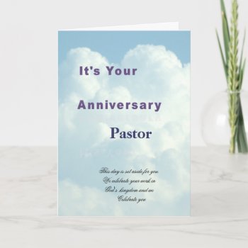 It's Your Anniversary Pastor Card by WImages at Zazzle