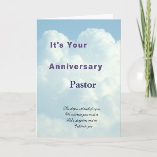 Its your Anniversary Pastor Card