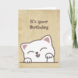 It's Your Birthday Fun Cat I Love You Card