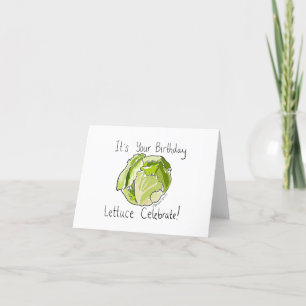 It's Your Birthday Lettuce Celebrate - Horizontal Letterpress Thank You Card