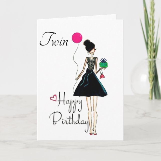 IT'S YOUR BIRTHDAY **TWIN** LOVE YOU!!! CARD (Front)