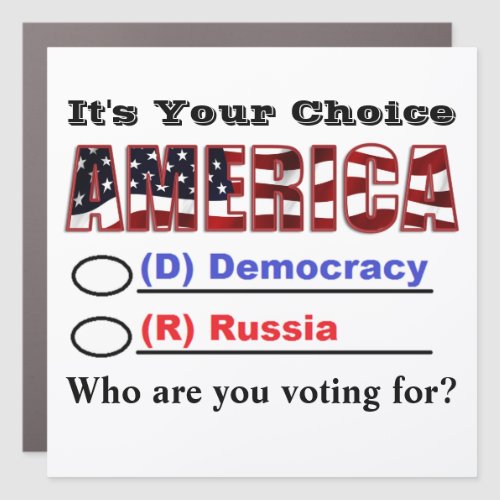 Its Your Choice AMERICA Who Are You Voting For Car Magnet