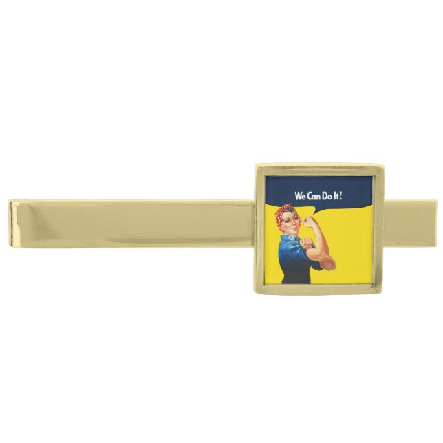 It's Your Custom Rosie Party on a Gold Finish Tie Bar (Front)